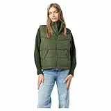 Noisy may Puffer Weste Wattierte Stepp Übergangsjacke ohne Kapuze Basic ohne Ärmel NMDALCON, Farben:Grün,Größe Damen:XS