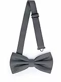 Ladeheid Elegante Herren Fliege - Hochwertig, Matt, Verstellbar, Perfekt für Hochzeit, Party, Büro. Ideal für Männer, Frauen, Teenager BMM (12cm x 6cm, Graphite)