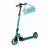 HUDORA Scooter Up 145 Junior - Teal - Hochwertiger & sicherer Kinder Roller ab 3 Jahre - Zusammenklappbarer City Roller mit 145 mm Rollen - Höhenjustierbarer Scooter für Jungen & Mädchen bis 60 kg