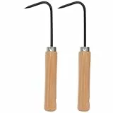 YARNOW 2St. Hand Unkrautstecher Edelstahl Unkraut Manueller Unkrautstecher Mit Holzgriff Garten Manueller Weeder Pflanzgefäß Werkzeug für Jäten, Umpflanzen usw.