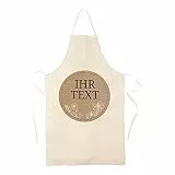 STEMPEL-FABRIK – personalisierbare Küchenschürze in Naturfarbe aus Baumwolle mit Namen – Motiv Papierdekor – bedruckte Kochschürze ideal geeignet zum Kochen und Backen – Geschenkidee für Hobbyköche