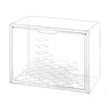 GUDEMAY Stapelbare Acryl Vitrine mit Podest, Staubdichte Display Case, Transparente Aufbewahrungsbox Schaukasten für Minifiguren, Actionfiguren, Lego, Popmart, Funko Pop & Blind Box Sammlerstücke