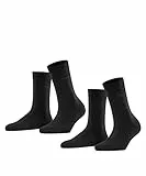 ESPRIT Damen Socken Basic Easy Multipack W So Baumwolle einfarbig 2 Paar, Schwarz Black 3000, 35-38