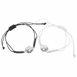 Alipis Volleyball Armbänder 2 Stück Verstellbar Sport Schmuckset mit Volleyball Anhänger Langlebiges Geflochtenes Seil Schwarz Weiß für Spieler Fans Fanshop