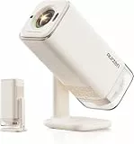 Aurzen Boom Air Mini Beamer mit Google TV&NetfIix, 4K Unterstützt, Aufladbar via USB-C, Smart Projektor - Dolby Audio, Beamer Outdoor mit WiFi & Bluetooth, TOF Autofokus, Drehbarer Ständer, Cremeweiß