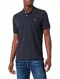 Marc O'Polo Herren Kurzarm-Poloshirt aus Bio-Baumwolle Regular Fit, Blau (Dark Navy), XS