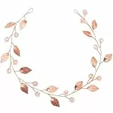 minkissy Hochzeit Braut Stirnband Blatt Haarranke Boho Kopfschmuck RosÉGold BlÄTter Haarband Hochzeit Haarschmuck Elegante Haarschmuck FÜR Frauen