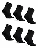 DANISH ENDURANCE 6 Paar Bambus Business Socken, Bunte Sommersocken, Superweich & Atmungsaktiv, Anti-Blasen, Unisex für Herren & Damen, Schwarz, 43-47