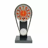FIYSON Vintage-Zahnraduhr, Metal Rotierende Ganguhr, 3D Vintage Wanduhren, Echte Bewegliche Zeitkettenuhr, Kreative Zeitschaltuhr für Raumdekoration, Personalisierte Heimdekoration (Orange)