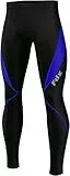 FDX Thermo-Strumpfhose/Leggins Herren, gepolstert, für Radfahrer geeignet, 201, schwarz (Black/Blue, X-Large)