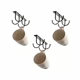 simplywire – 3er-Pack – Tassenhalter für die Küche – Aufbewahrung unter dem Schrank – 12 Tassenhaken – 4 pro Einheit – Schwarz
