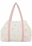 Fritzi Simply Shopper Limited Embro Fun Sand Canvas Damen Shopper Handtasche Festival City vegan Stickerei Reißverschluss 29 x 44 x 16 cm, Beige