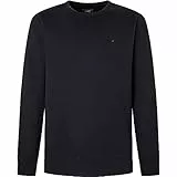 Hackett London Herren Doppelstrick Crew Sweatshirt, Schwarz (Black), XXL
