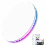 AmazeFun LED Deckenlampe 36W - Deckenlampe Dimmbar & RGBIC Nachtlicht - Smart Deckenleuchte mit Fernbedienung - Alexa/Google kompatibel, 3400lm, für Wohnzimmer, Schlafzimmer, Küche (36W-30CM)