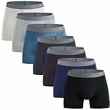 INNERSY Herren Boxershorts Baumwolle Unterhosen Männer mit Eingriff Retroshorts Lang 7er Pack (XL, Mehrfarbig)