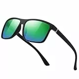 suoso Polarisiert Sonnenbrille Herren Damen Unisex Schwarz Retro Ultraleicht Rahmen UV400 Shutz Sonnenbrillen Polarisierte Klassische Brille für Fahren Geschäftsreise Reise Hellgrün