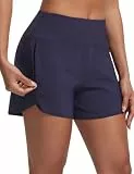 baleaf Badeshorts Damen 4' UPF50+ Badehose Schnelltrocknend Hohe Taille Boardshorts UV Bikini Shorts mit Taschen Marineblau L