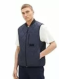 TOM TAILOR Denim Herren 1036188 Quilted Steppweste mit Bomberkragen, 10668-sky Captain Blue, L