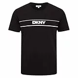 DKNY Cavaliers schwarzes Herren-T-Shirt, 100% Baumwolle, Lounge-T-Shirt für Herren, bequem und atmungsaktiv, Rundhalsausschnitt, Kurze Ärmel, Normale Passform, Schwarz, XL
