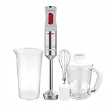 Turmix Valkiria Stabmixer 1500 W, Geschwindigkeitsregler, Edelstahl, Zerkleinerer und Schneebesen, Turbo-Funktion, Soft-Touch-Oberfläche, komplettes Zubehörset, Becher, Krug, Schneebesen