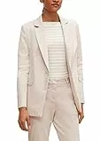 comma Taillierter Blazer aus Baumwollmix beige 42