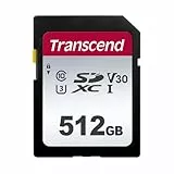 Transcend 512GB SDXC Speicherkarte 300S, UHS-I U3, V30, bis zu 100 MB/s Lesen, für Digitalkameras & 4K Video, Frustfreie Verpackung - TS512GSDC300S-E