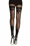 Strumpfhose, Fantasie, Schwarz, Gr, Schwarz , 42