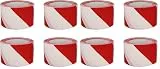 Amig - 4er-Pack Absperrband Rot-Weiß aus LDPE - 200 m x 70 mm - Zur Gefahrenkennzeichnung und Warnmarkierung - Wasserfest und flexibel (Packung mit 2)
