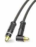 RAWAUX 90 Grad Optisches Kabel Rechtwinklig Optisches Audiokabel mit 24K Vergoldeter Stecker Digital Optical Audio Toslink Kabel Kompatibel mit Soundbar, TV, Heimkino (1 x 90° - Schwarz, 2M)