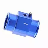 Keenso Auto Wassertemperatur Adapter, Universal Auto 26-40mm 3 Wege Wassertemperaturanzeiger Verbindungsrohr Wassertemperatur Sensor Adapter mit Edelstahlklemmen (40mm)