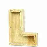 LEcylankEr Spardose Kinder Personalisierte A-Z Alphabet Sparbüchse Holz Spardose Dekoration Kreative groß Sparschwein als Geschenke für Geburtstag, Weihnachten und Thanksgiving (L)