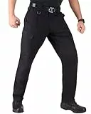 WHITEDUCK Taktische Herren-Hose, Ripstop-Stretch, wasserabweisend, mit 13 Taschen, Cargo-Arbeitshose, Militär, Wandern, Outdoor, Schwarz, 40W / 34L