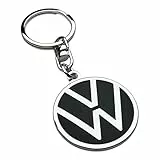 Volkswagen 000087010BQ Schlüsselanhänger mit dem neuem VW Logo, schwarz, Durchmesser 37mm