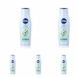 NIVEA 2in1 Express Shampoo & Spülung (250 ml), intensive Haarpflege mit Aloe Vera und Glanz Serum, Haarshampoo & Spülung für schnelle, unkomplizierte Pflege (Packung mit 5)