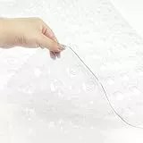Badewannenmatte – Badewannen-Duschmatte 101,6 x 40,6 cm, extra große Badewannen-Duschmatte mit Saugnäpfen, Ablauflöchern, rutschfeste Badematte für Badewanne, maschinenwaschbar, transparent