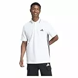adidas Herren Essential Three Stripes Pique Polo Shirt, White/Black, XXL
