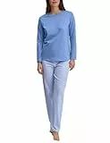 CALIDA Lovely Nights Pyjama, lang Damen, 100% Baumwolle, atmungsaktiv, hautfreundlich, pflegeleicht