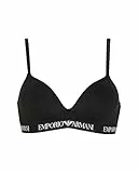 Emporio Armani Woman's Essential Triangel-BH aus Baumwolle, gepolstert, Schwarz, Größe XL, Black Beauty, XL