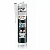 MEM Küchen Silikon Transparent – Gebrauchsfertig, Für Fugen an Übergängen im Küchenbereich, Lebensmittelneutral, Abriebfest und UV-beständig, Lösemittelfrei, 300 ml