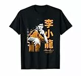 Bruce Lee Iconic Fight Pose Yellow Text Retro Martial Arts T-Shirt