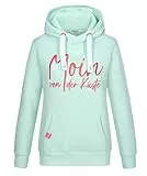 Eight 2 Nine Damen Kapuzen-Pullover Moin von der Küste LETN-089 Statement Maritim Pastel Green M
