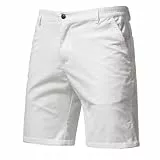 ZWDC Herren Cargo Shorts Kurz Chino Hose Sommer Freizeithose Regular Fit Elastischer Bund Vintage Bermudas Stretch Kurze Hosen mit Taschen für Strandurlaub Outdoor Wandern und Alltag