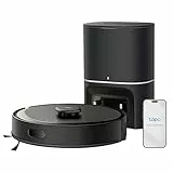 Tapo RV30 Max Plus Saugroboter mit Wischfunktion und automatischer Absaugstation, 5300Pa Ultra Starke Saugkraft, LiDAR+IMU Dual-Navigation, Alexa & Google Assistant Sprachsteuerung, APP