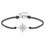 F.ZENI Stern Armbänder Damen Armband 925 Sterling Silber Girs Kinder Geflochtenes Armband Verstellbares Freundschaftsarmband Schmuck Geschenke für Frauen und Mädchen