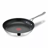 Tefal Jamie Oliver by Cook's Direct On Bratpfanne 28 cm, Edelstahlpfanne Induktion, Antihaftbeschichtung, backofenfest, Edelstahl, genieteter Griff, E3040644
