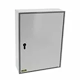 Burg-Wächter Schlüsselschrank zur Wandmontage, vorgerichtet für Profil-Halbzylinder (Normallänge), ohne Zylinder, 74 Haken, Türanschlag rechts, Stahlblech, 6700/74 R V-PZ, Dunkelgrau/Hellgrau