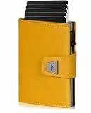Marc Peter® Geldbörse Herren, Slim Wallet Geldbeutel mit Münzfach & RFID Schutz, Leder Portmonee, 9 Fächer für Kreditkarten, Kartenetui klein Herren Gelb