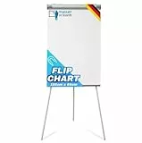 MOB Flip Chart Board mit Dreibein Ständer 68x105cm | Höhenverstellbar bis 188cm, Beschreibbar, Trocken abwischbar, magnetisch | Whiteboard mit Ständer & ausziehbaren Armen | leicht zu tragen Coyote