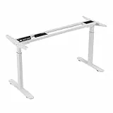 Radlove Dual Motor höhenverstellbare Schreibtisch Rahmen, verstellbare tischgestell Stehpult Beine für 120 bis 178cm Tischplatte mit 4 Memory-Steuerung (Weiß+Zylindrische Schenkel)