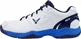 VICTOR SH-A170 Badmintonschuh, Squashschuh Hallenschuh für jeden Bodenbelag, mehr Komfort und sicheren Halt/Unisex Größe 45, Weiß, 45 EU